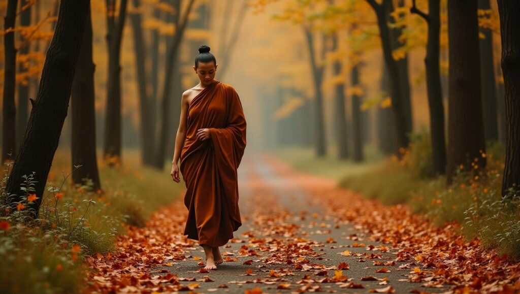 Hình hai con đường song hành tượng trưng cho Nguyên Thủy và Đại Thừa.