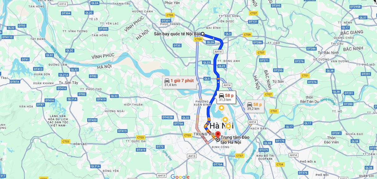 Cung đường Hà Nội - Nội Bài