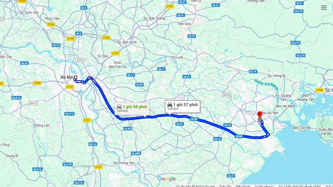 Lộ trình tuyến Hà Nội Hải Phòng