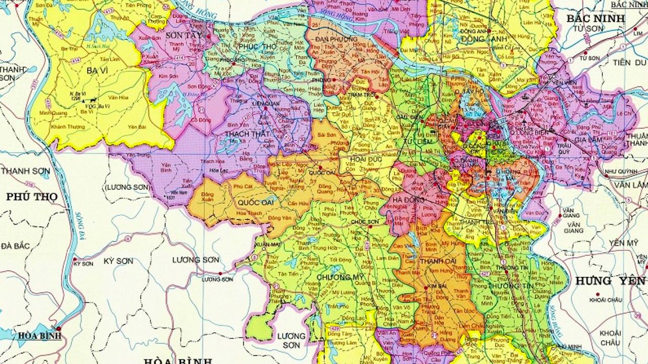 Bản đồ Hà Nội và các vùng lân cận