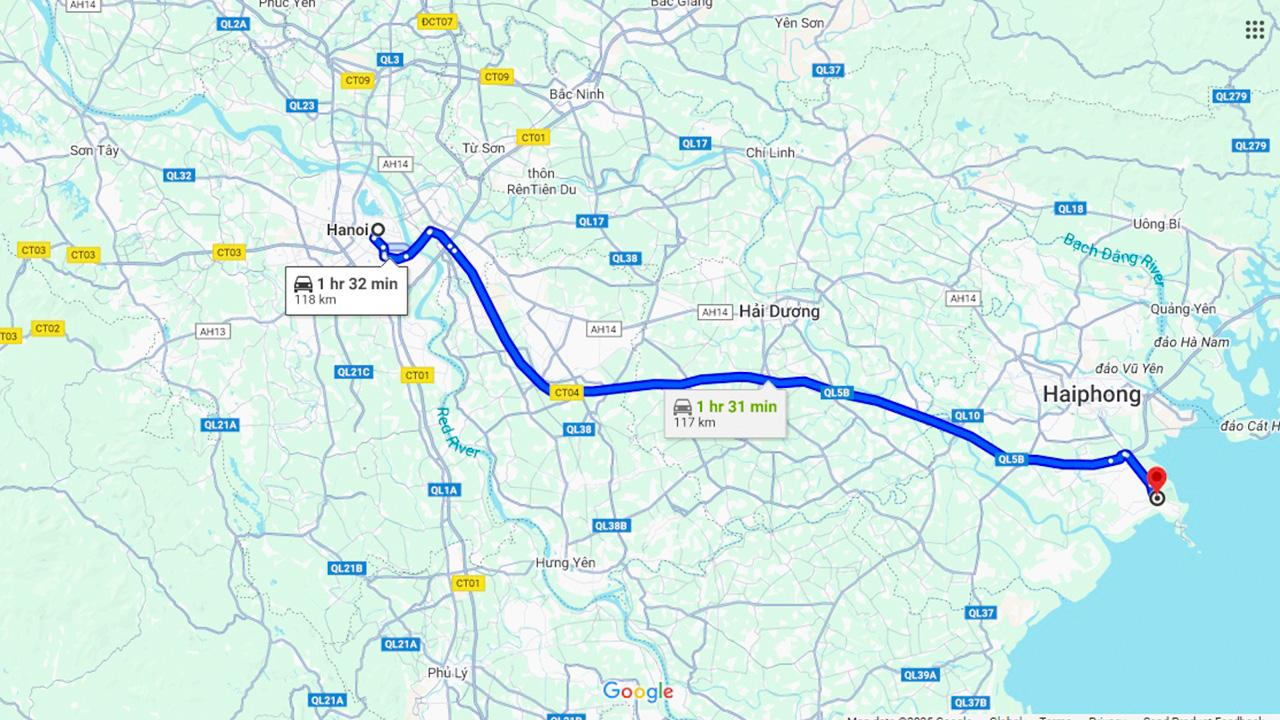 Thời gian di chuyển từ Hà Nội đến Đồ Sơn