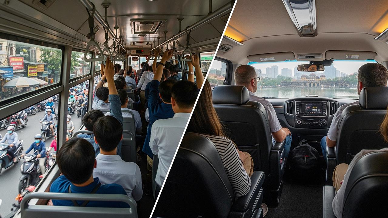 So sánh thuê xe city tour với các phương tiện công cộng tại Hà Nội
