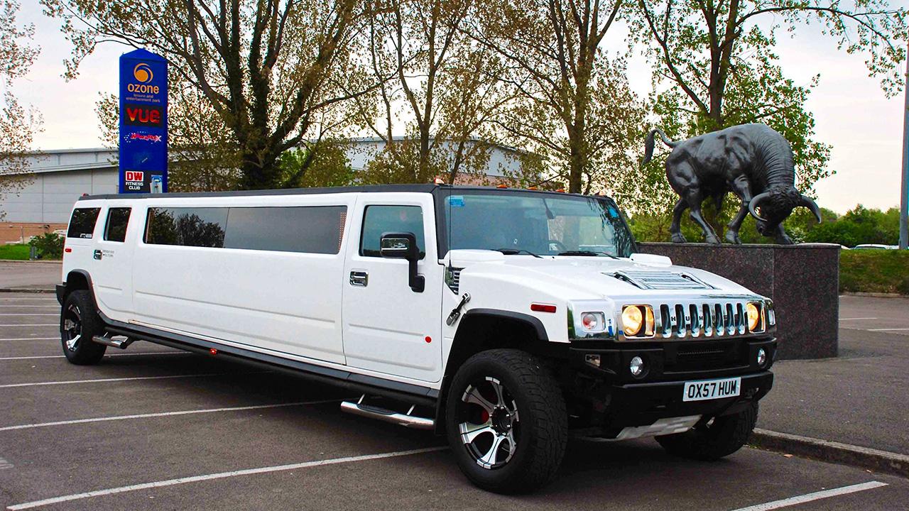 Luxury stretch limousine on an urban street abroad